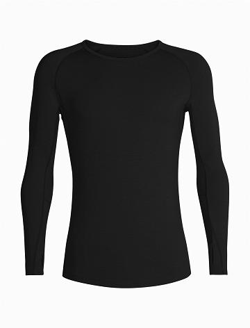 Base Layers Icebreaker BodyfitZone™ Merino 200 Zone Long Sleeve Thermal Crewe Top Męskie Czarne | PL 1590SGLO